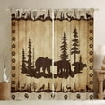 thumbnail image 1 of 2 Panels,(38Wx45L) Bear Curtains,Rustic Cabin Darkening Curtains,Farmhouse Country Antique Bear Moose Wildlife Window Curtains,Vintage Hunting Camping Tree Woodland Window Treatments, 1 of 5