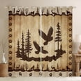 thumbnail image 1 of 2 Panels,(38Wx45L) Rustic Farmhouse Curtains,Retro Bird Cabin Darkening Curtains,Woodland Animals Curtains Drapes,Hunting Bear Deer Moose Wildlife Botanical Trees Taupe Window Treatments, 1 of 5