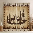 thumbnail image 1 of 2 Panels,((38Wx54L)) Deer Curtains,Rustic Cabin Darkening Curtains,Farmhouse Country Antique Elk Moose Wildlife Window Curtains Drapes,Vintage Hunting Camping Tree Woodland Window Treatments, 1 of 5