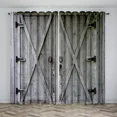 thumbnail image 1 of 2 Panels 3D Soft Gray Barn Door Style BlackoutCurtains - Block Light and Noise for aRelaxing Sleep Environment, 1 of 7