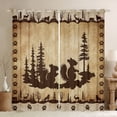thumbnail image 1 of 2 Panels,(42Wx84L) Cute Squirrel Darkening Curtains,Hunting Bear Moose Deer Curtains Cabin Curtains,Rustic Farmhouse Insulated Thermal Curtains,Jungle Animals Window Treatments, 1 of 5