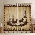thumbnail image 1 of 2 Panels,(52Wx84L) Horse Darkening Curtains,Western Cowboy Curtains,Rustic Farmhouse Bear Deer Animals Window Curtains Drapes,Country Woodland Cabin Decor Window Treatments, 1 of 5