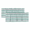 thumbnail image 1 of 2 Panels Aqua Grey White Stripe Valance for Windows, Rustic Modern Turquoise Striped Light Filtering Kitchen Curtains, Rod Pocket Window Treatment Curtain Valances for Living Room Bedroom, 42"x18", 1 of 9