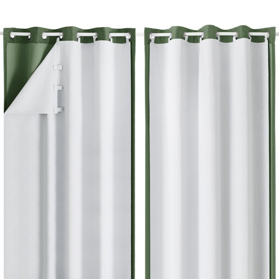 2 Panels Blackout Curtain Liners For 63 Inch Curta Each 50" Wx58 L 2 Per Set With 18 Pieces Rings Greyish White Small Window