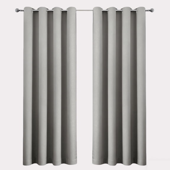 2 Panels Blackout Curtains for Bedroom- 52"×63" Blackout Curtains with Grommets Thermal Insulated Room Darkening Light Blocking, Noise Reducing & Wrinkle-Free Drapes for Living Room Windows, Gray