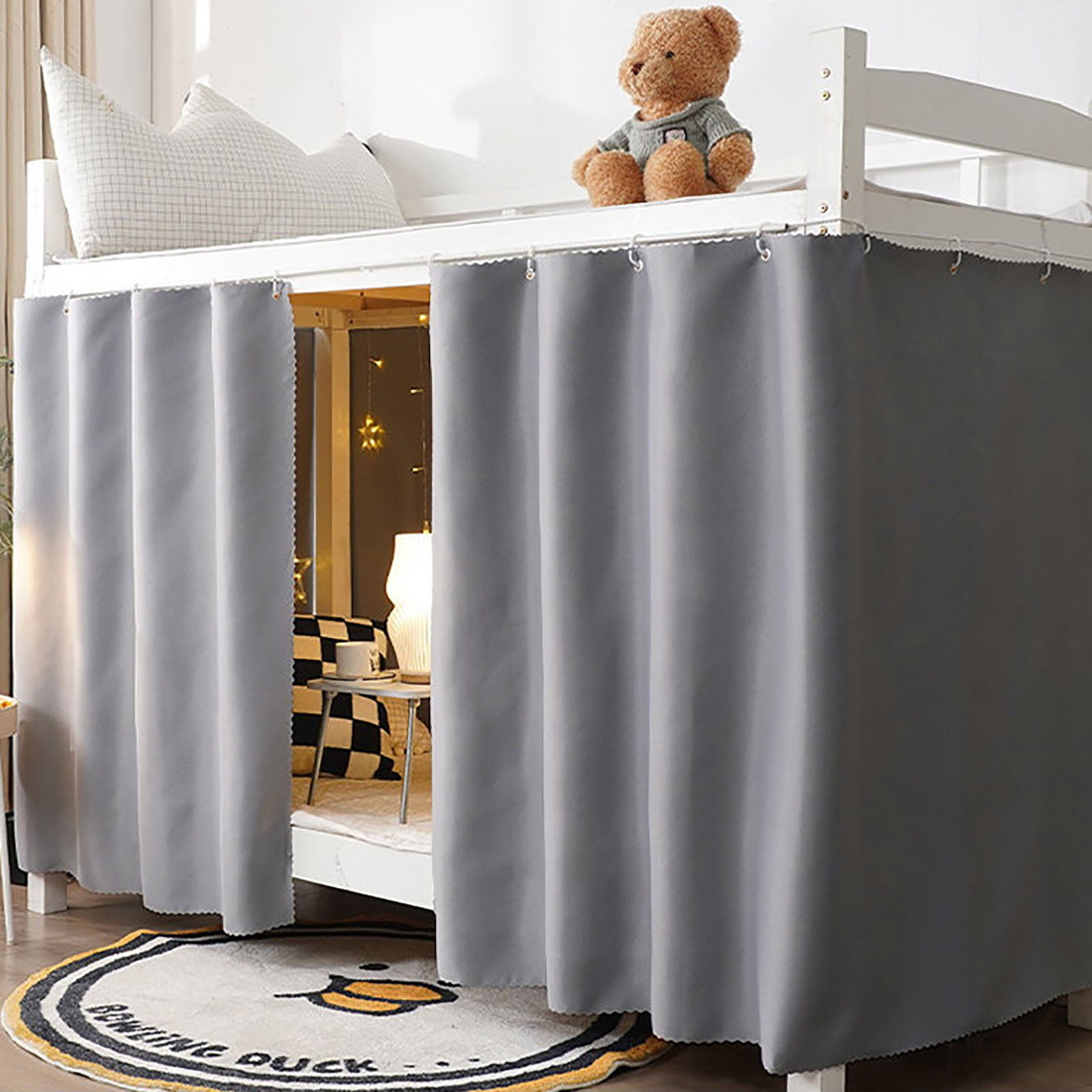 2 Panels Bottom Bunk Bed Curtains Privacy Curtains Breathable Dustproof Bed Blackout Curtains Privacy Cloth Panels Underbed Loft Bed Canopy Tent Curtain Shading Drapes for Dorm