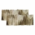 thumbnail image 1 of 2 Panels Brown Mountain Valance for Windows, Misty Forest Nature Woodland Pine Tree Landscape Light Filtering Kitchen Curtains, Rod Pocket Window Treatment Curtain Valances for Living Room, 60"x18", 1 of 9