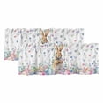 thumbnail image 1 of 2 Panels Bunny Easter Valance for Windows, Spring Floral Rabbits Eggs Farmhouse Light Filtering Kitchen Curtains, Rod Pocket Window Treatment Curtain Valances for Living Room Bedroom, 42"x12", 1 of 9