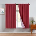 thumbnail image 1 of 2 Panels Burgundy Solid Blackout Thermal Rod Pocket Foam Lined Window Curtain Drape R64 63 Length, 1 of 5