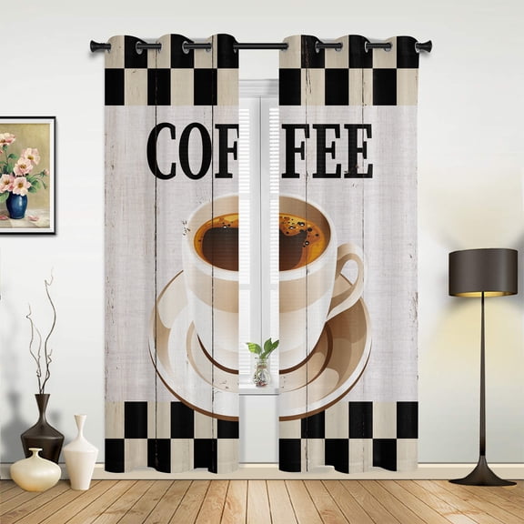 2 Panels Coffee Cup Cake Candy Modern Hall Curtains For Living Room Kitchen Boy Girl Bedroom Long Curtain For Windows Cortinas Home Decor