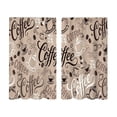 thumbnail image 1 of 2 Panels Coffee Curtain, Retro Brown Coffee Theme, Home Decor Bedroom Living Room Kitchen, Cafe Window Treatment Set - 27.5X39'', 1 of 7