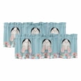 thumbnail image 1 of 2 Panels Easter Bunny Valance for Windows, Colorful Eggs Cute Rabbit Blue Country Wooden Light Filtering Kitchen Curtains, Rod Pocket Window Treatment Curtain Valances for Living Room, 60"x18", 1 of 9