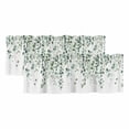 thumbnail image 1 of 2 Panels Eucalyptus Leaf Sage Green Valance for Windows, Spring Weeping Leaves Botanical Light Filtering Kitchen Curtains, Rod Pocket Window Treatment Curtain Valances for Living Room, 42"x12", 1 of 9