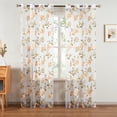 thumbnail image 1 of 2 Panels Floral Sheer Curtains Livingroom Bedroom Grommets Window Voile Curtain, 1 of 18