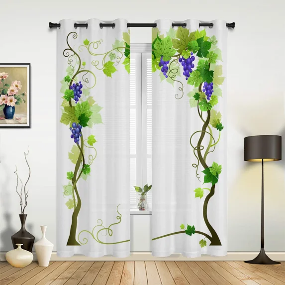 2 Panels Fruit Lemon Yellow White Curtains for Bedroom Living Room Drapes Kitchen Children's Room Window Curtain Modern Home Decor