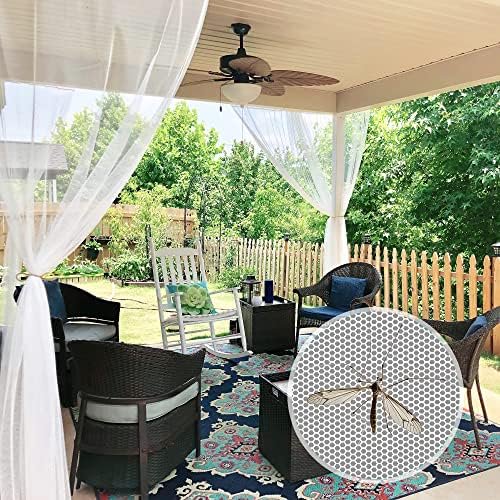 2 Panels Garden Netting Size Adjustable Porch Screen Mesh Outdoor Curtains Lightweight Mosquito Curtains for Patio Gazebo Pool Hut Bug Netting, White, 59 inches Wide x 98 inches Long