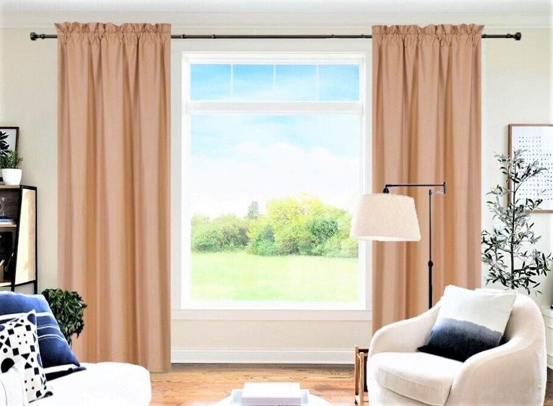 2 Panels Gold Solid Blackout Thermal Rod Pocket Foam Lined Window Curtain Drape R64 84 Length