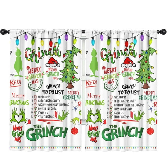 2 Panels Print Pattern Nursery Curtains Boys Girls Kids Window Drapes for Living Bedroom Playroom Room Decor Rod Pocket 52x84 Inch