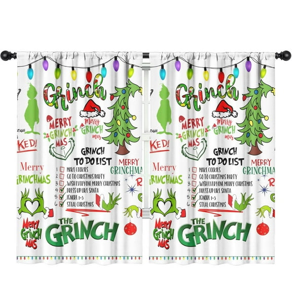 2 Panels Print Pattern Nursery Curtains Boys Girls Kids Window Drapes for Living Bedroom Playroom Room Decor Rod Pocket 52x84 Inch