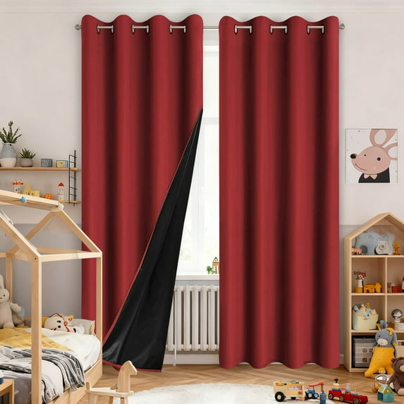 2 Panels Grommet Blackout Curtain for Living Room Doorway, Light Blocking Drapes, Thermal Insulated, Noise Reduction, 20 Inches Wide x 51 Inches Long