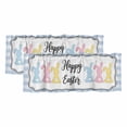 thumbnail image 1 of 2 Panels Happy Easter Valance for Windows, Colorful Rabbits Cartoon Blue Plaid Light Filtering Kitchen Curtains, Rod Pocket Window Treatment Curtain Valances for Living Room Bedroom, 60"x18", 1 of 9