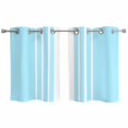 thumbnail image 1 of 2 Panels Kitchen Tier Curtains 39 Inch Length, Aqua White Stripe Grommets Window Treatment Curtain, Modern Rustic Vertical Striped Thermal Curtains Drapes for Living Room/Bathroom, 1 of 9