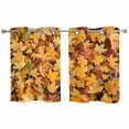 thumbnail image 1 of 2 Panels Kitchen Tier Curtains 39 Inch Length, Autumn Maple Leaves Grommets Window Treatment Curtain, Fall Orange Deciduous Country Thermal Curtains Drapes for Living Room/Bathroom, 1 of 9
