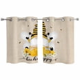 thumbnail image 1 of 2 Panels Kitchen Tier Curtains 39 Inch Length, Bees Gnomes Grommets Window Treatment Curtain, Spring Floral Daisy Farmhouse Rustic Thermal Curtains Drapes for Living Room/Bathroom, 1 of 9