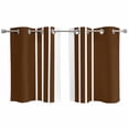 thumbnail image 1 of 2 Panels Kitchen Tier Curtains 39 Inch Length, Brown White Stripe Grommets Window Treatment Curtain, Modern Rustic Vertical Striped Thermal Curtains Drapes for Living Room/Bathroom, 1 of 9