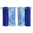 thumbnail image 1 of 2 Panels Kitchen Tier Curtains 39 Inch Length, Navy Blue Anchor Grommets Window Treatment Curtain, Nautical Mandalas Boho Modern Abstract Thermal Curtains Drapes for Living Room/Bathroom, 1 of 9