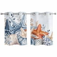 thumbnail image 1 of 2 Panels Kitchen Tier Curtains 39 Inch Length, Orange Blue Starfish Coastal Grommets Window Treatment Curtain, Summer Beach Eucalyptus Thermal Curtains Drapes for Living Room/Bathroom, 1 of 9