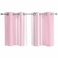 thumbnail image 1 of 2 Panels Kitchen Tier Curtains 39 Inch Length, Pink White Stripe Grommets Window Treatment Curtain, Modern Rustic Vertical Striped Thermal Curtains Drapes for Living Room/Bathroom, 1 of 9