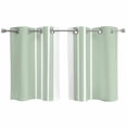 thumbnail image 1 of 2 Panels Kitchen Tier Curtains 39 Inch Length, Sage Green White Stripe Grommets Window Treatment Curtain, Modern Rustic Vertical Striped Thermal Curtains Drapes for Living Room/Bathroom, 1 of 9