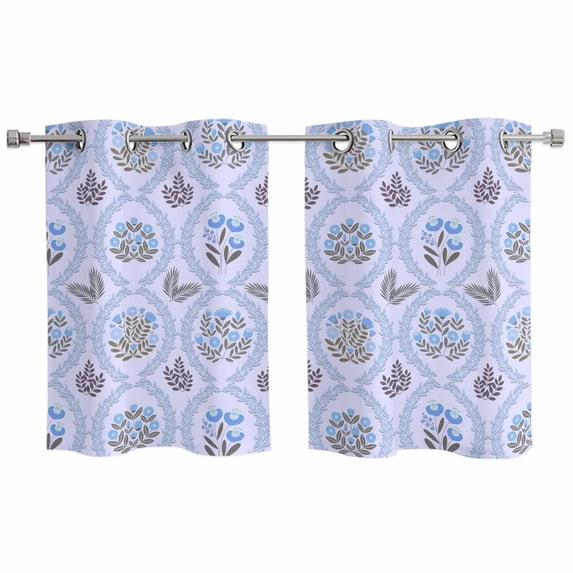 2 Panels Kitchen Tier Curtains 39 Inch Length, Spring Floral Grommets ...