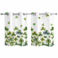 thumbnail image 1 of 2 Panels Kitchen Tier Curtains 39 Inch Length, St. Patrick's Day Grommets Window Treatment Curtain, Lucky Shamrock Spring Botanical Thermal Curtains Drapes for Living Room/Bathroom, 1 of 9