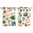 thumbnail image 1 of 2 Panels Kitchen Tier Curtains 39 Inch Length, Summer Beach Grommets Window Treatment Curtain, Tropical Coconut Watermelon Lemon Flamingo Thermal Curtains Drapes for Living Room/Bathroom, 1 of 9