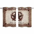 thumbnail image 1 of 2 Panels Kitchen Tier Curtains 39 Inch Length, Western Star Retro Grommets Window Treatment Curtain, Country Texas Stars Res Buffalo Plaid Thermal Curtains Drapes for Living Room/Bathroom, 1 of 9
