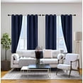 thumbnail image 1 of 2 Panels Light Blocking Thermal Blackout Window Curtain Top Grommets Navy 63" Length Adam for Living /Bedroom Room Home Décor, 1 of 6