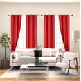 thumbnail image 1 of 2 Panels Light Blocking Thermal Blackout Window Curtain Top Grommets Red 63" Length Adam for Living /Bedroom Room Home Décor, 1 of 6
