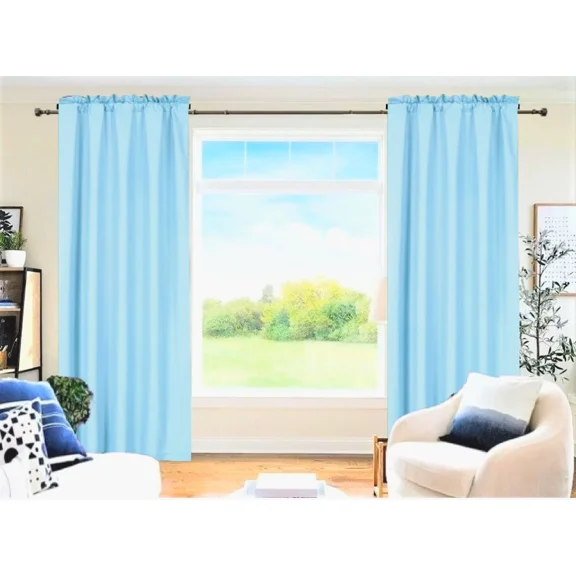 Gorgeous Home Linen Thermal Blackout Window Drapes, 84" L, 2-Pack (R64)