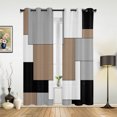thumbnail image 1 of 2 Panels Navy Blue Black Grey Patchwork Abstract Art Curtains for Bedroom Living Room Drapes Kitchen Kid's Room Window Curtain Home Decor, 1 of 7