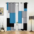 thumbnail image 1 of 2 Panels Navy Blue Black Grey Patchwork Abstract Art Curtains for Bedroom Living Room Drapes Kitchen Kid's Room Window Curtain Home Decor, 1 of 7