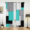 thumbnail image 1 of 2 Panels Navy Blue Black Grey Patchwork Abstract Art Curtains for Bedroom Living Room Drapes Kitchen Kid's Room Window Curtain Home Decor, 1 of 7
