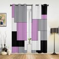 thumbnail image 1 of 2 Panels Navy Blue Black Grey Patchwork Abstract Art Curtains for Bedroom Living Room Drapes Kitchen Kid's Room Window Curtain Home Decor, 1 of 7