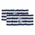 thumbnail image 1 of 2 Panels Navy Blue Stripe Nautical Valance for Windows, Aqua Anchor Summer Coastal Light Filtering Kitchen Curtains, Rod Pocket Window Treatment Curtain Valances for Living Room Bedroom, 42"x12", 1 of 9