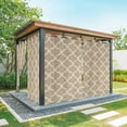 thumbnail image 1 of 2 Panels Outdoor Curtains for Patio Waterproof 54"x84" Khaki Moroccan Weatherproof Privacy Outsides Curtains, Boho Retro Country Abstract Geometric Grid Grommet Thermal Drapes for Cabana Porch, 1 of 8