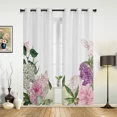 thumbnail image 1 of 2 Panels Peonies Roses Flower White Curtains for Bedroom Living Room Drapes Kitchen Children's Room Window Curtain Modern Home Decor, 1 of 6