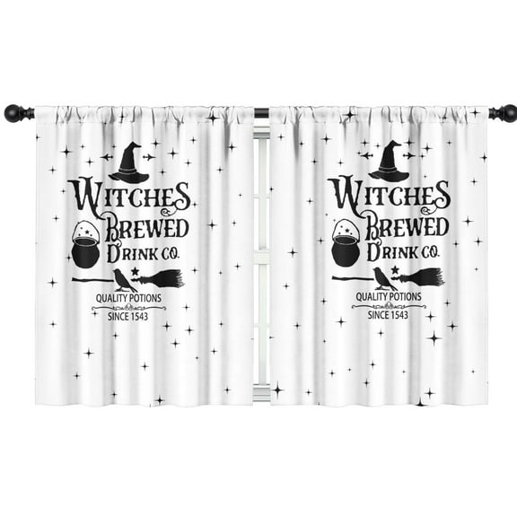 2 Panels Print Pattern Nursery Curtains Boys Girls Kids Halloween Nightmare Before Window Drapes for Living Bedroom Playroom Room Decor Rod Pocket 42x54Inch