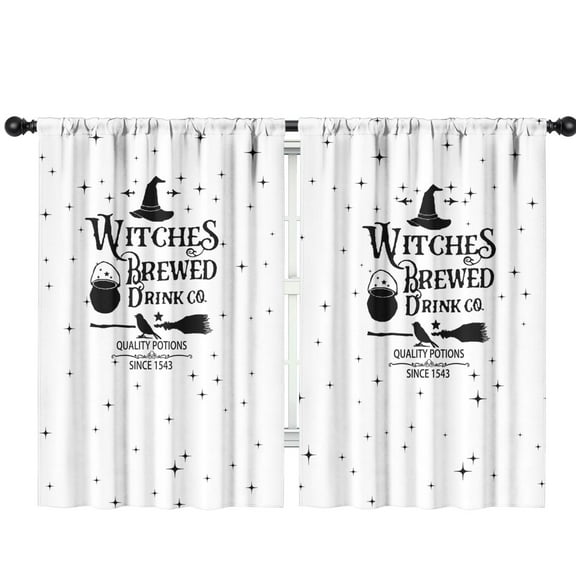 2 Panels Print Pattern Nursery Curtains Boys Girls Kids Halloween Nightmare Before Window Drapes for Living Bedroom Playroom Room Decor Rod Pocket 42x63Inch