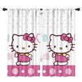 thumbnail image 1 of 2 Panels Print Pattern Nursery Curtains Boys Girls Kids Hello Kawaii Cat Cute Window Drapes for Living Bedroom Playroom Room Decor Rod Pocket 42x84 Inch, 1 of 5